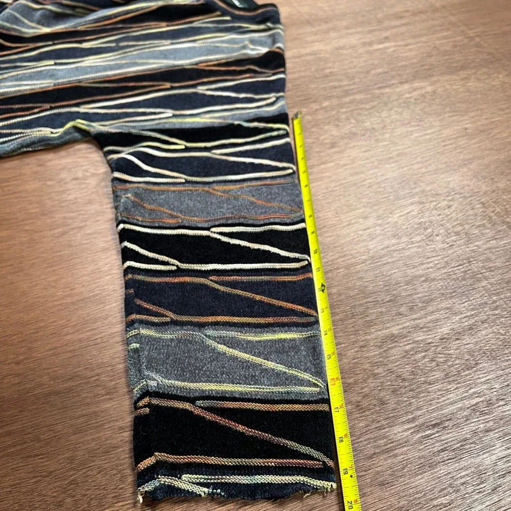 Tundra Canada 3D Knit Sweater XL Multi Color Cropped Raw Hem Coogi Style - Picture 7 of 10